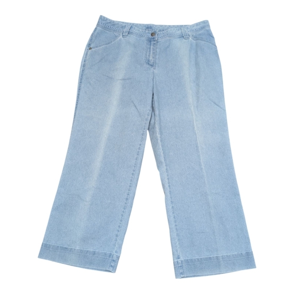 Woolrich Womens Wide Leg Bleached Denim Jeans Size 12 Light Blue